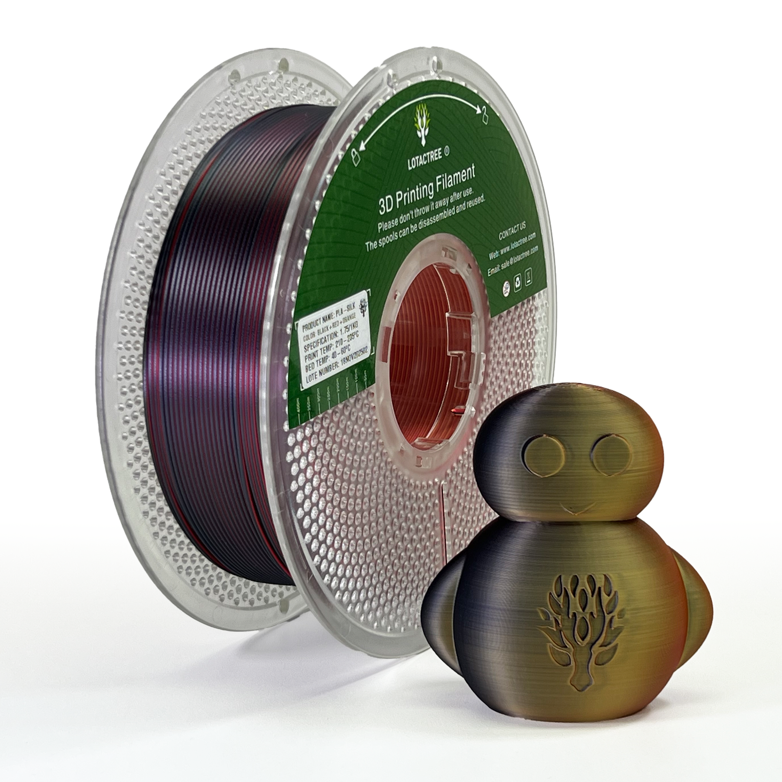 PLA SILK Black Red Orange